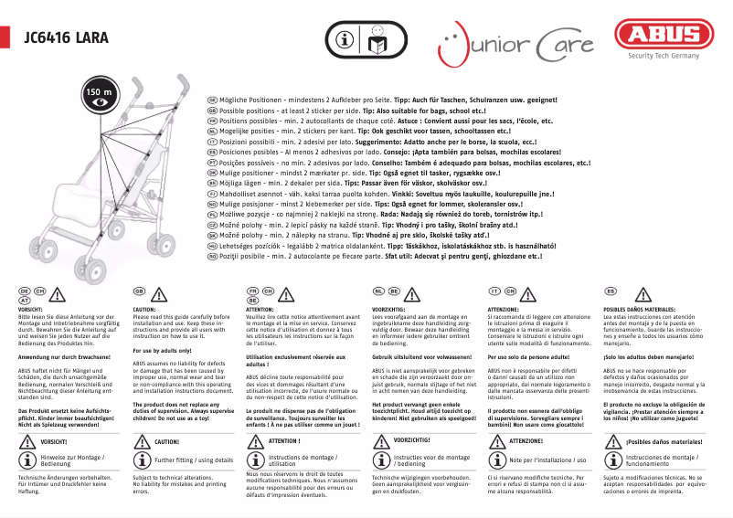 Imagen de la primera página del manual del dispositivo Lara JC6416