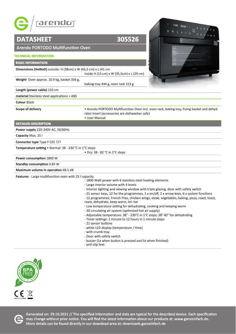 Imagen de la primera página del manual del dispositivo Portodo 305526