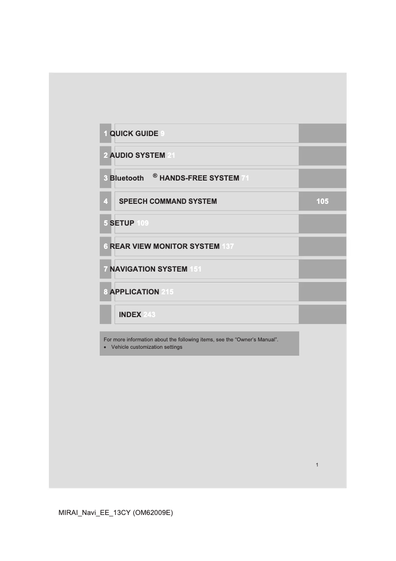 Imagen de la primera página del manual del dispositivo Mirai 2015 Navigation