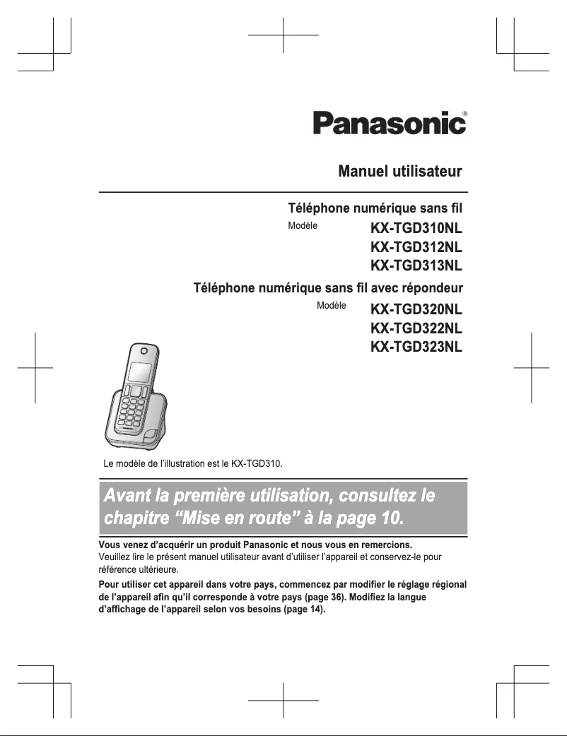 Página 1 del manual Manual de usuario Panasonic KX-TGD313NL
