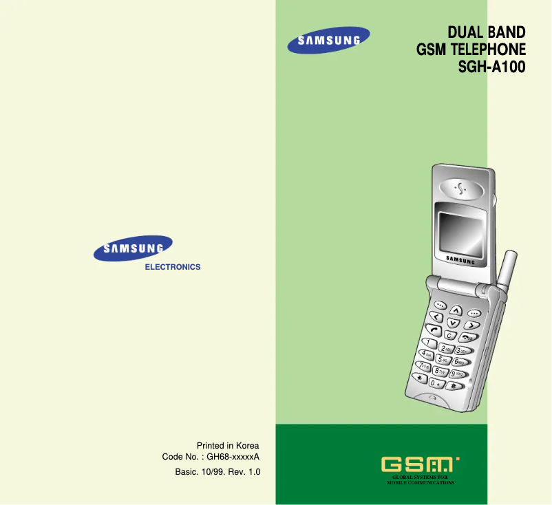 Página 1 del manual Manual de usuario Samsung SGH-A100