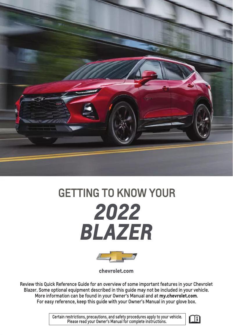 Página 1 del manual Guía de inicio rápido Chevrolet Blazer (2022)