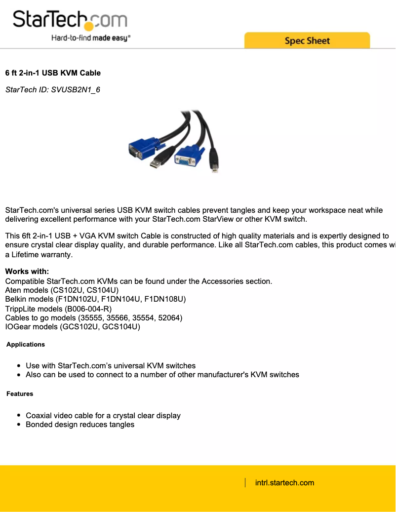 Página 1 del manual Manual de usuario StarTech.com SVUSB2N1_6