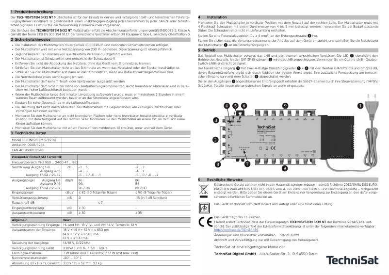 Página 1 del manual Manual de usuario TechniSat TechniSystem 5/32 NT