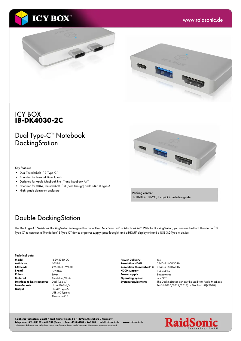 Imagen de la primera página del manual del dispositivo IB-DK4030-2C