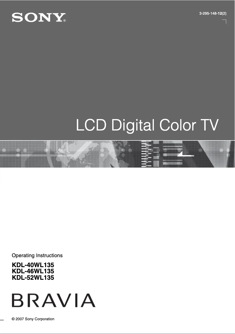 Imagen de la primera página del manual del dispositivo Bravia KDL-52WL135