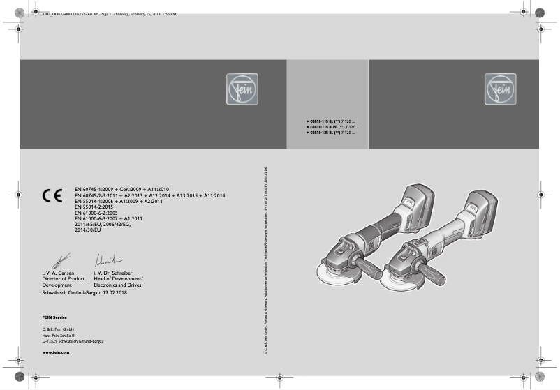 Imagen de la primera página del manual del dispositivo CCG 18-115 BLPD Select
