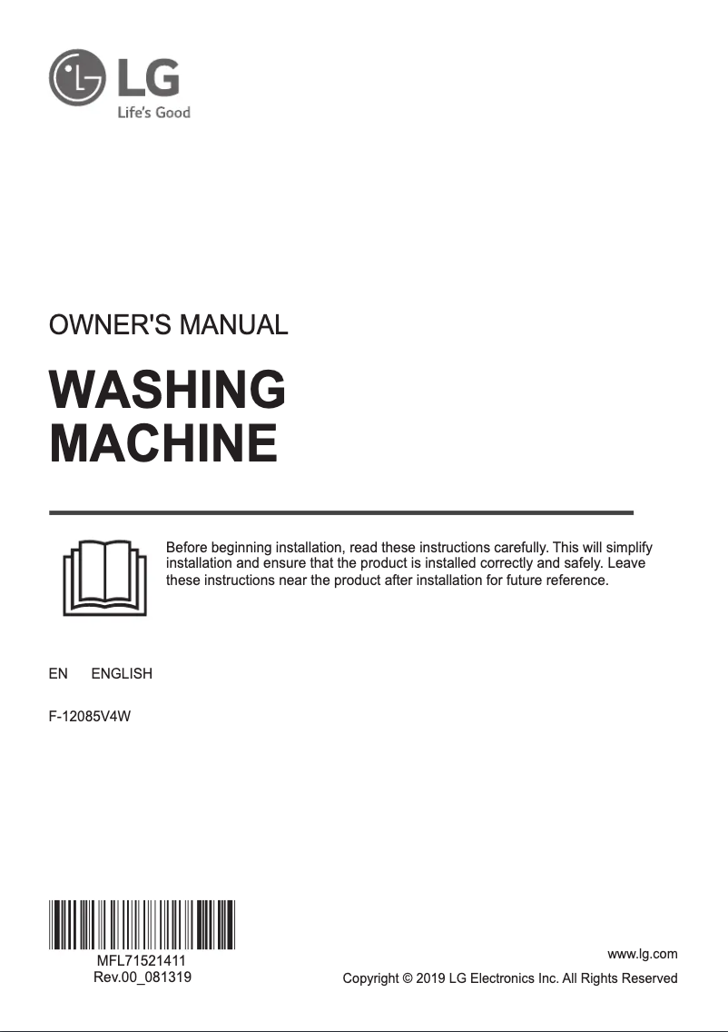 Imagen de la primera página del manual del dispositivo F-12085V4W