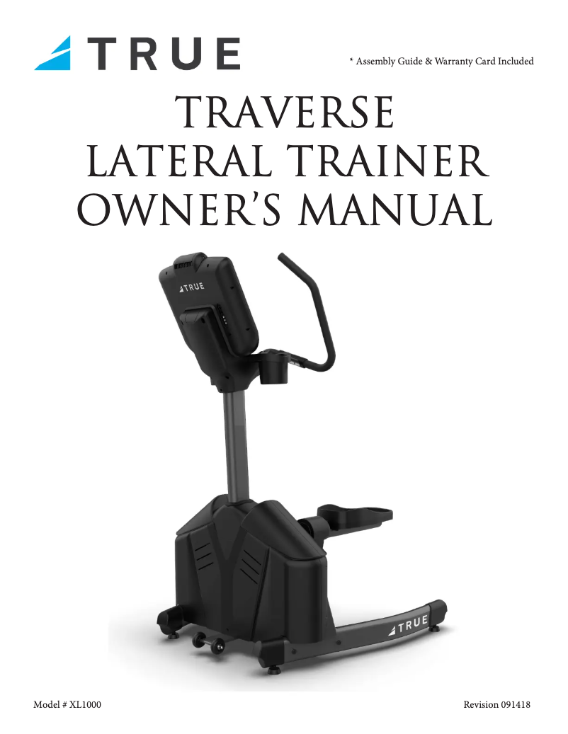 Página 1 del manual Manual de usuario True XL1000