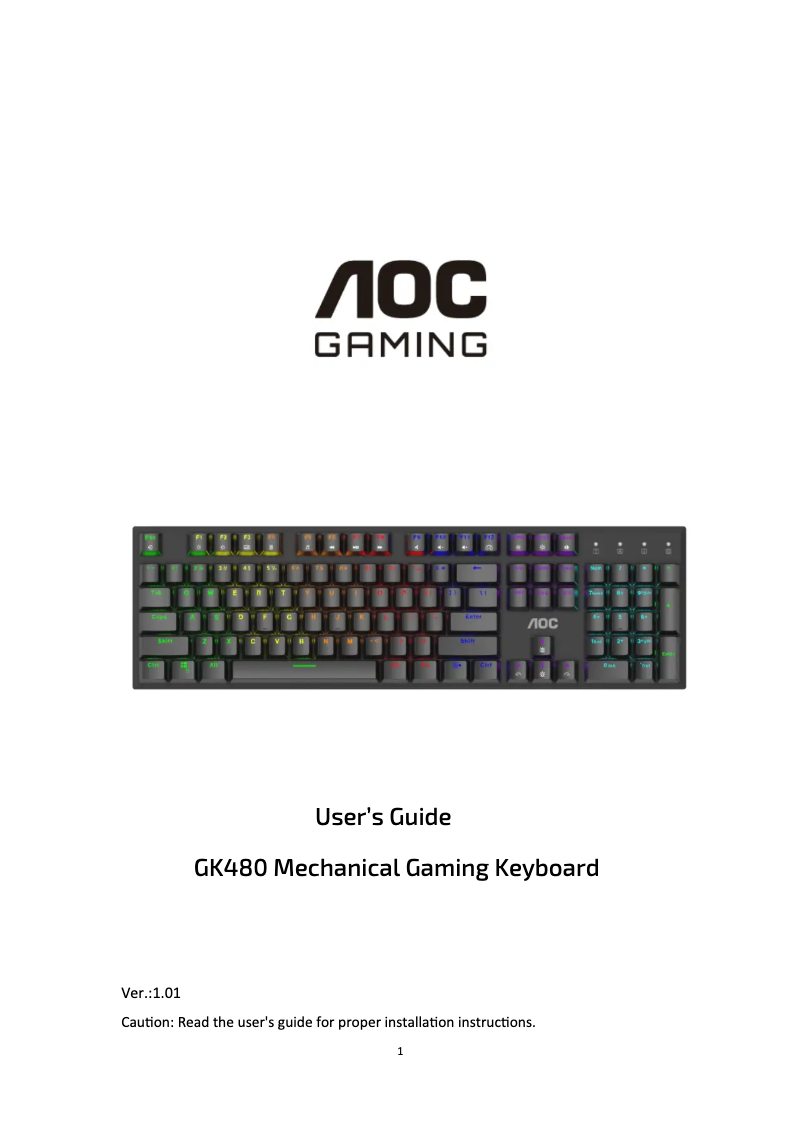 Imagen de la primera página del manual del dispositivo GK480