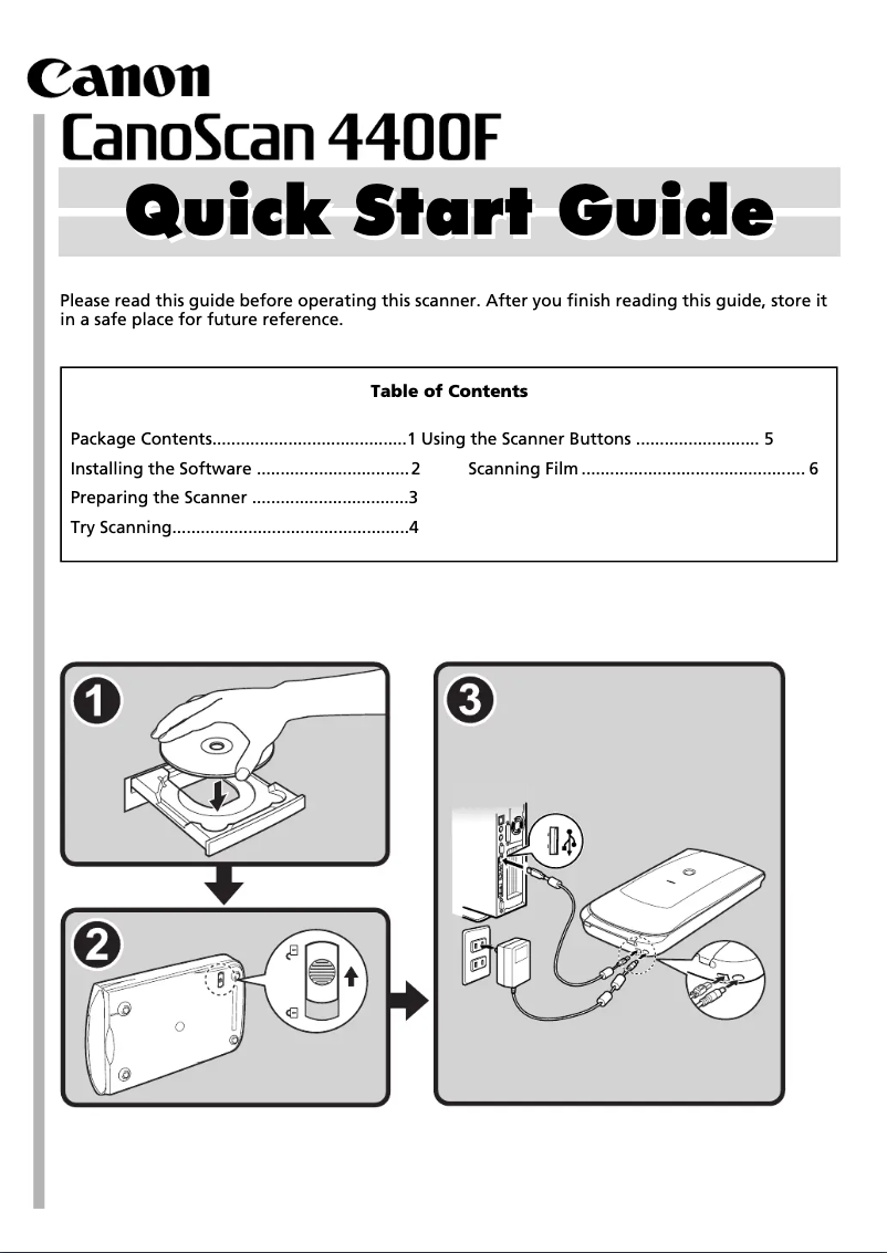 Página 1 del manual Manual de usuario Canon CanoScan 4400F