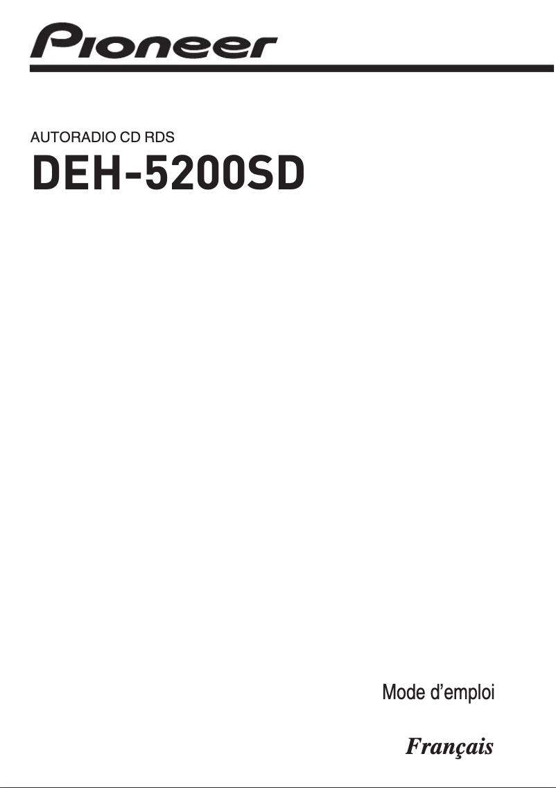 Página 1 del manual Manual de usuario Pioneer DEH-5200SD