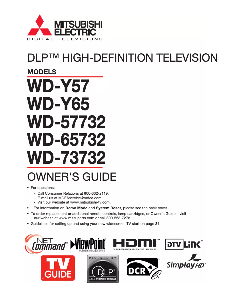Imagen de la primera página del manual del dispositivo WD-65732