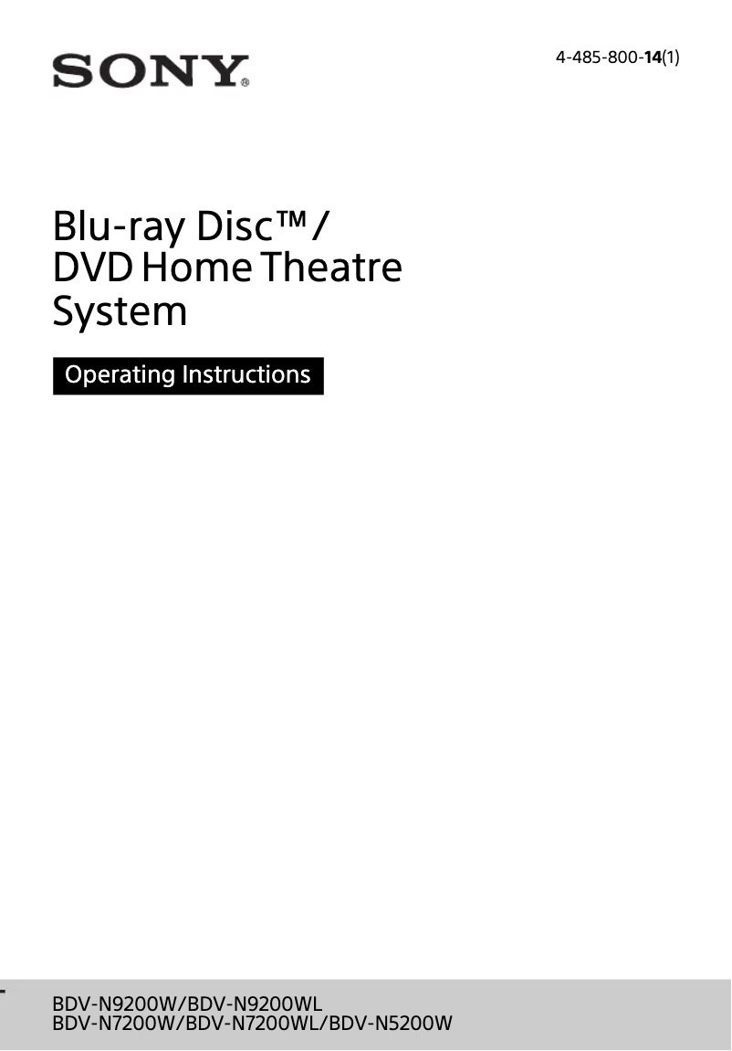 Imagen de la primera página del manual del dispositivo BDV-N7200WL