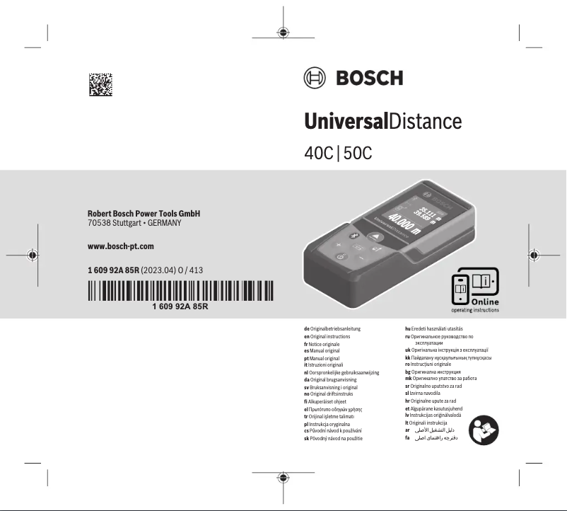 Página nº 1 - Manual de usuario Bosch UniversalDistance 40C