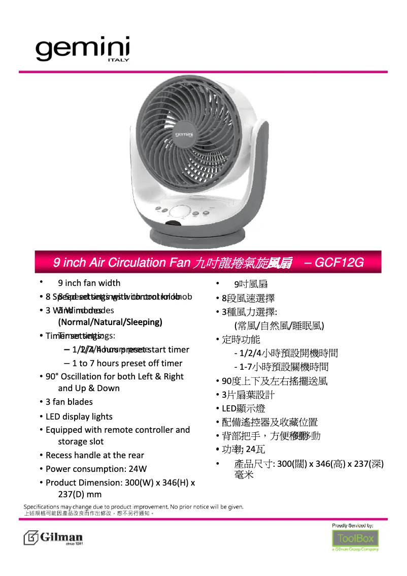 Imagen de la primera página del manual del dispositivo GCF12G