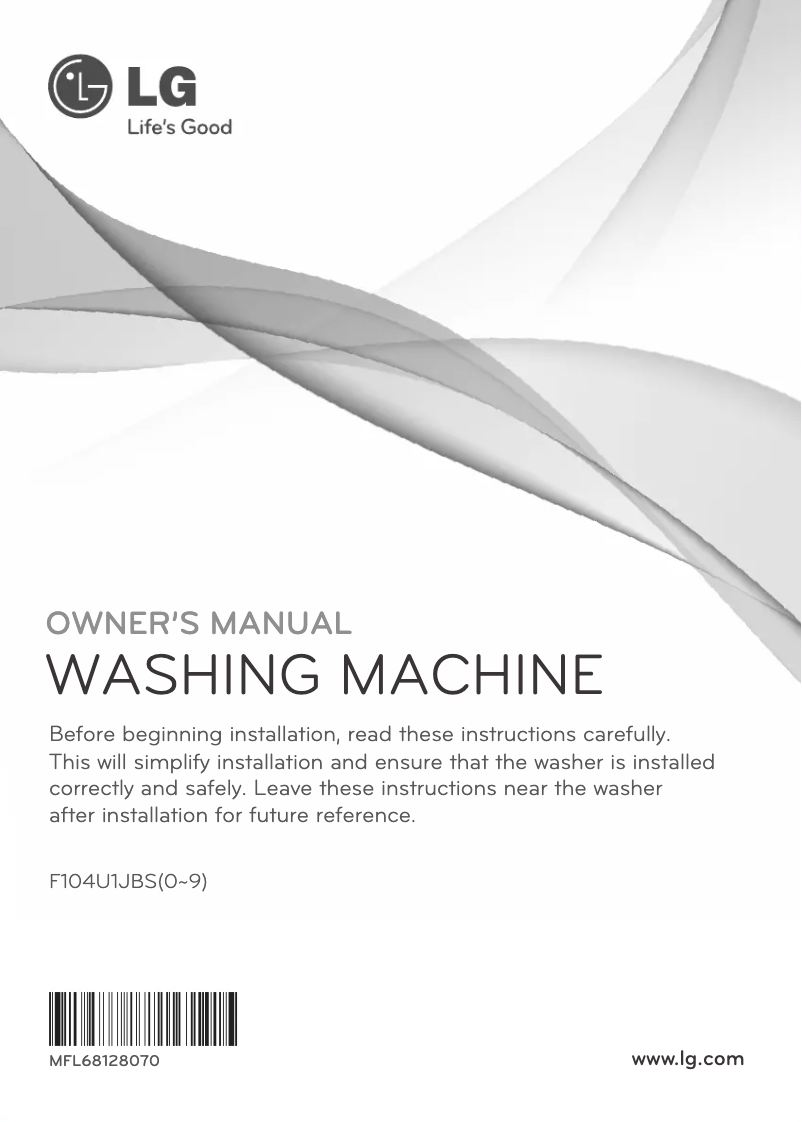Página 1 del manual Manual de usuario LG F104U1JBS2