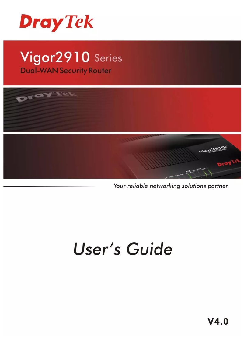 Imagen de la primera página del manual del dispositivo Vigor2910i