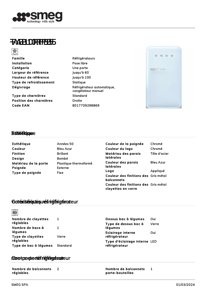 Imagen de la primera página del manual del dispositivo FAB10RPB5