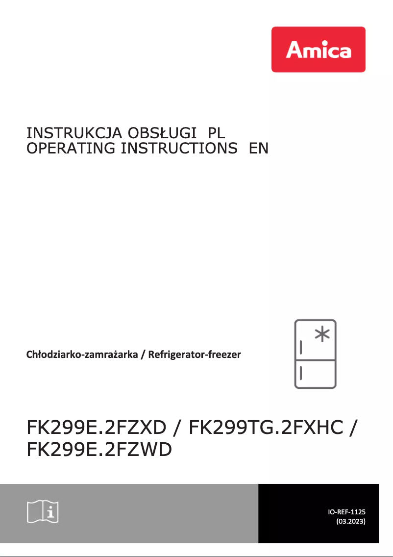 Página 1 del manual Ficha técnica Amica FK299TG.2FXHC