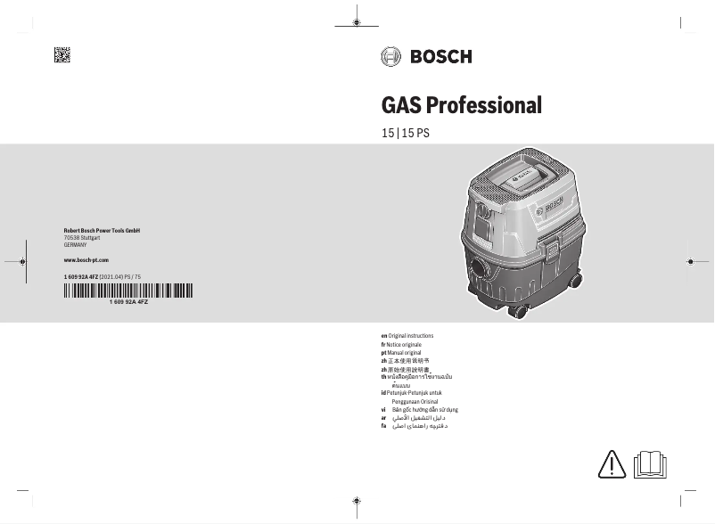 Página 1 del manual Manual de usuario Bosch GAS 15 L Professional