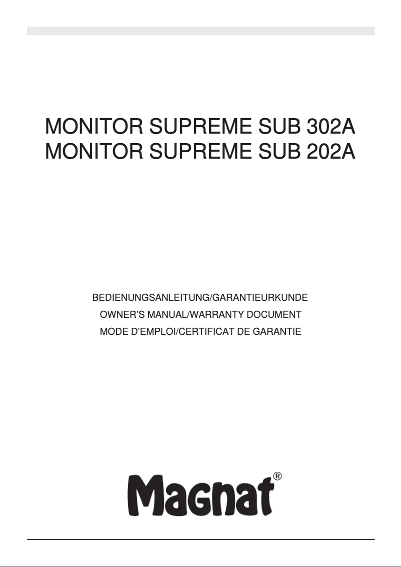 Imagen de la primera página del manual del dispositivo Monitor Supreme Sub 302A