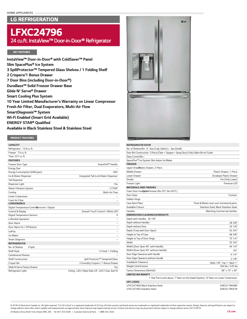 Página nº 1 - Ficha técnica LG LFXC24726S