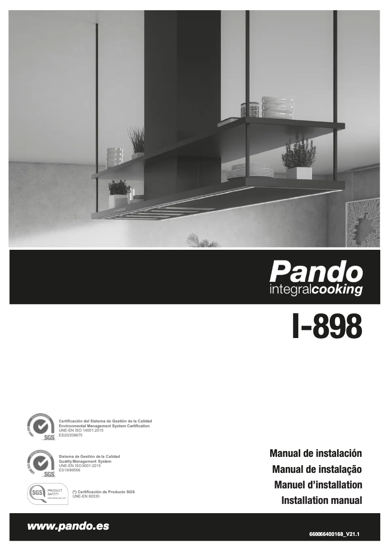 Imagen de la primera página del manual del dispositivo I-898