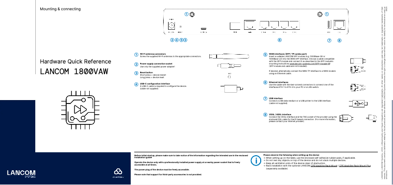 Página 1 del manual Manual de usuario Lancom 1800VAW