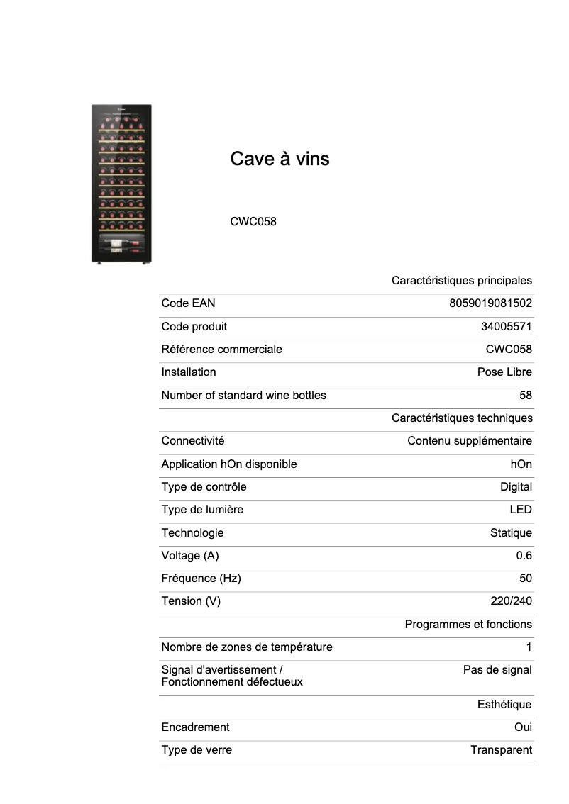 Imagen de la primera página del manual del dispositivo CWC058