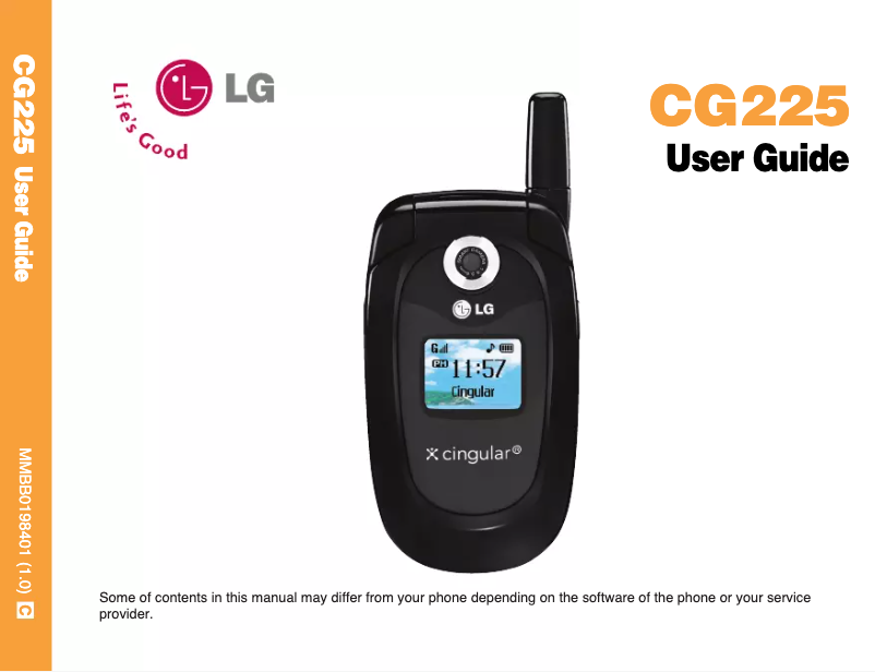 Imagen de la primera página del manual del dispositivo CG225