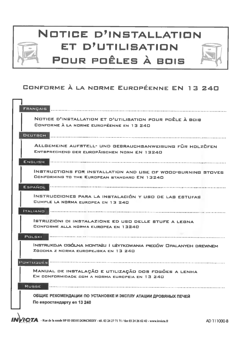 Imagen de la primera página del manual del dispositivo Holzofen