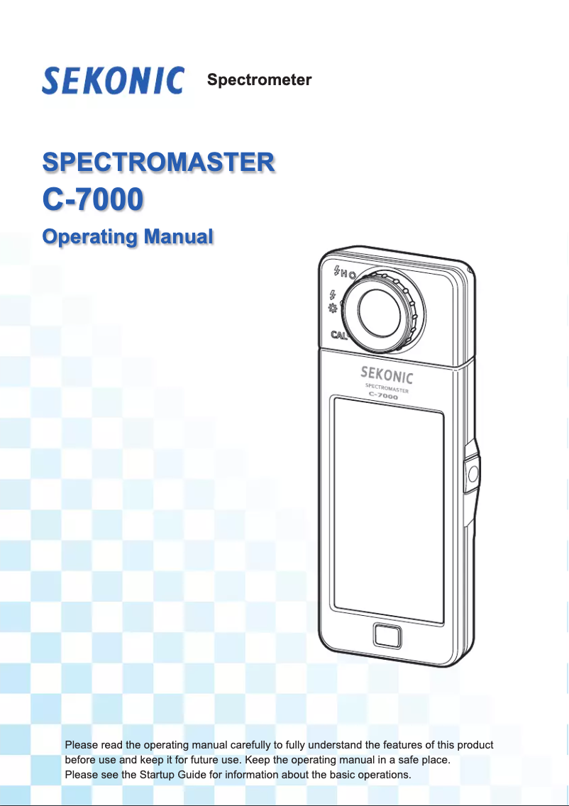 Imagen de la primera página del manual del dispositivo SpectroMaster C-7000