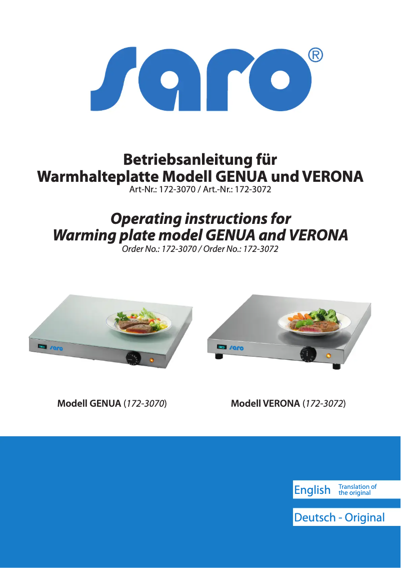 Página 1 del manual Manual de usuario Saro VERONA 172-3072