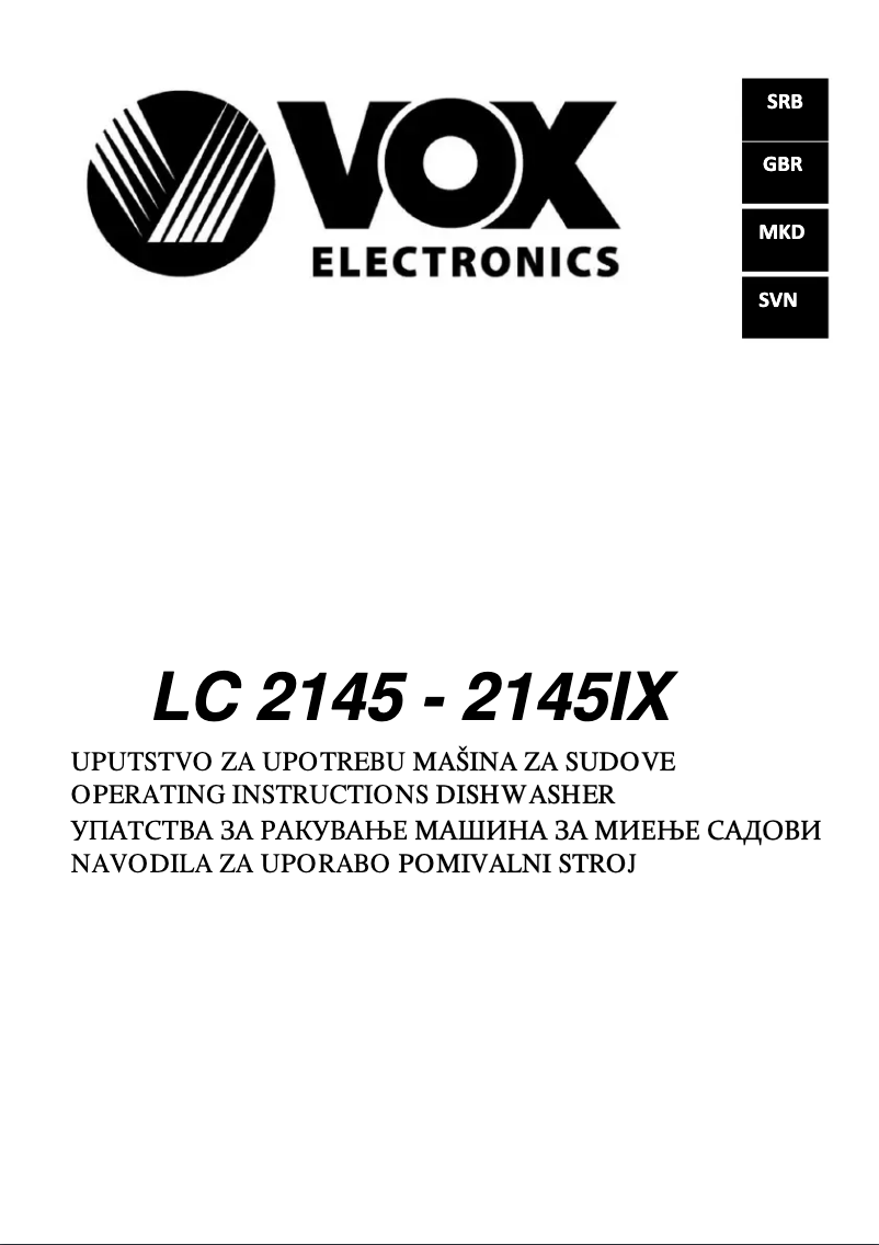 Página nº 1 - Manual de usuario VOX LC2145IX