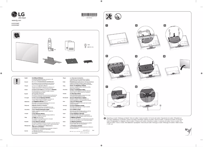 Imagen de la primera página del manual del dispositivo OLED65B8LLA