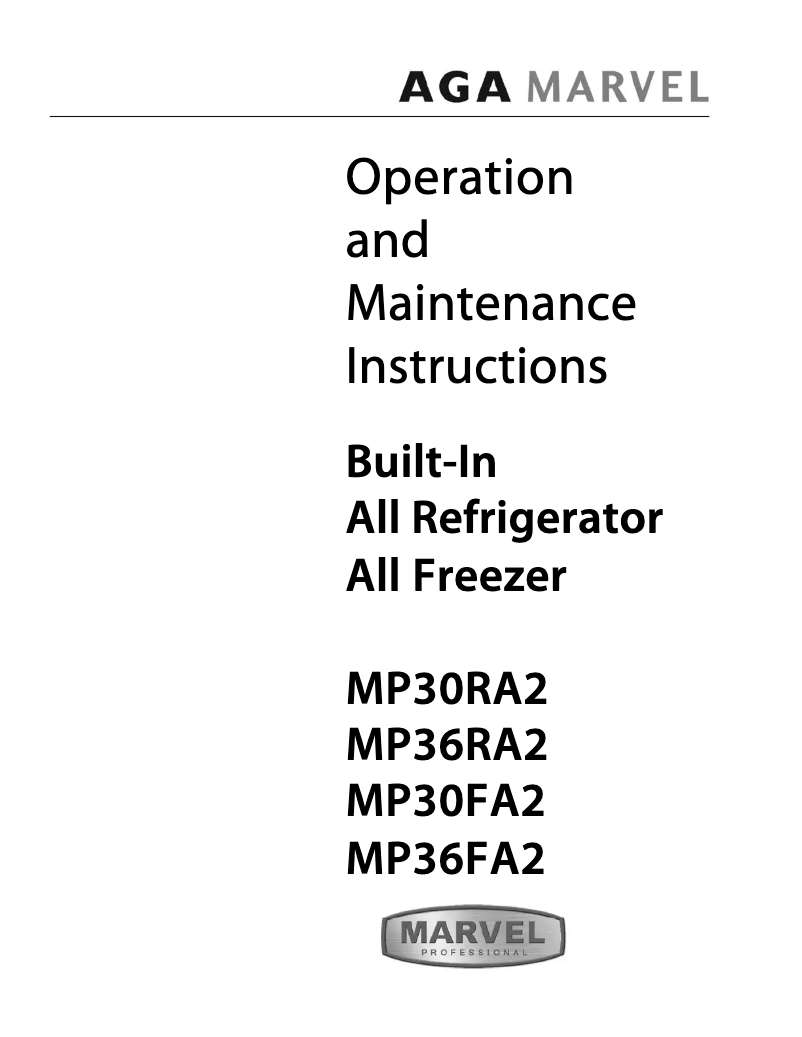 Página 1 del manual Instrucciones / montaje Marvel MP36RA2LP