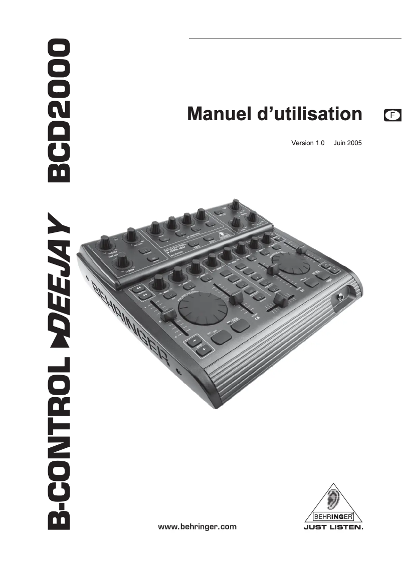 Página 1 del manual Manual de usuario Behringer B-Control Deejay BCD2000