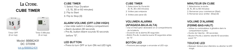 Imagen de la primera página del manual del dispositivo BBB82431