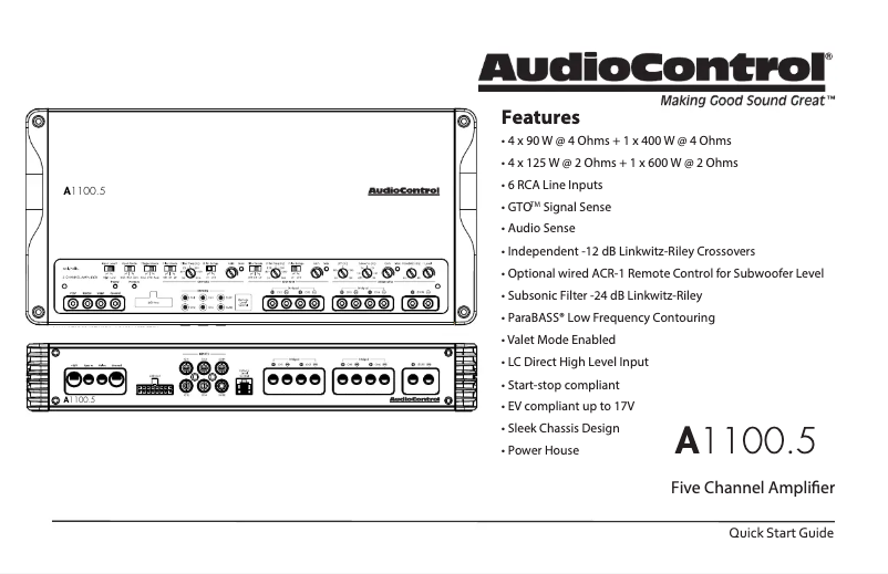 Página nº 1 - Manual de usuario AudioControl A1100.5