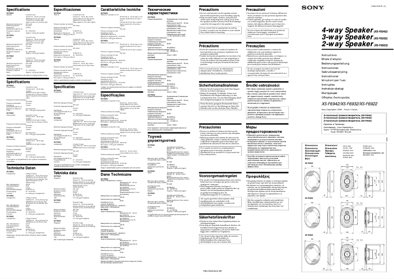 Imagen de la primera página del manual del dispositivo XS-F6932