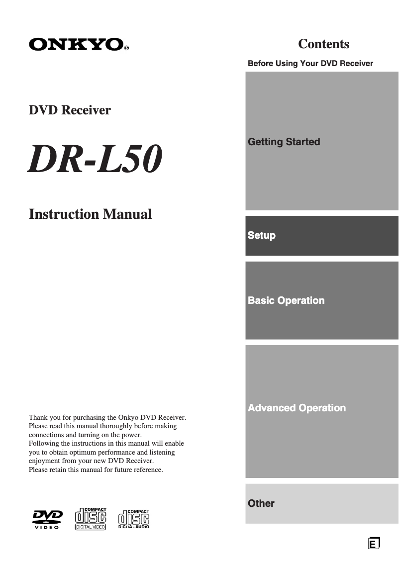 Imagen de la primera página del manual del dispositivo DR-L50
