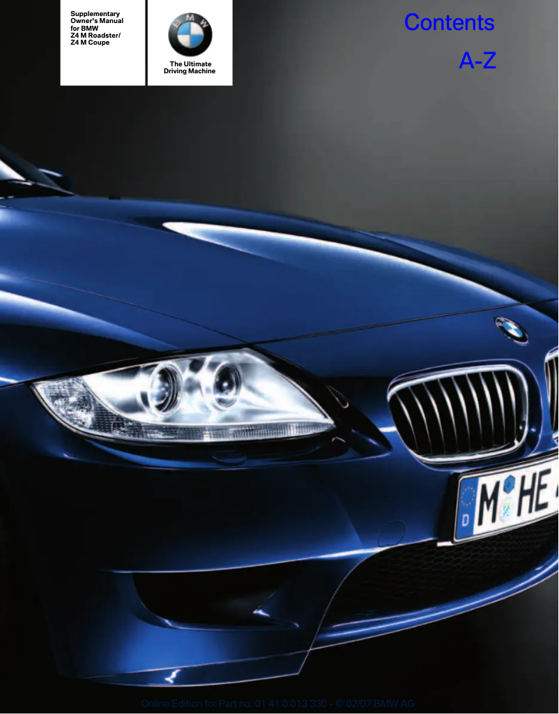 Página nº 1 - Manual de usuario BMW Z4 M Roadster (2007)