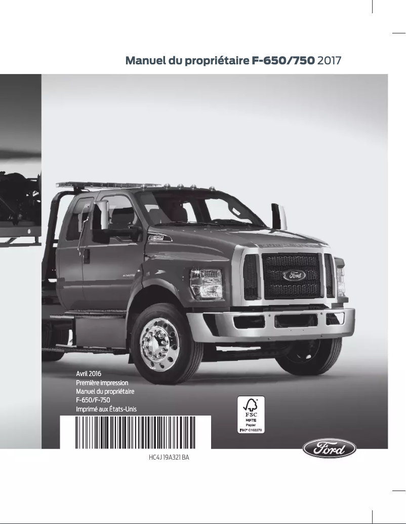 Página 1 del manual Manual de usuario Ford F-650 (2017)