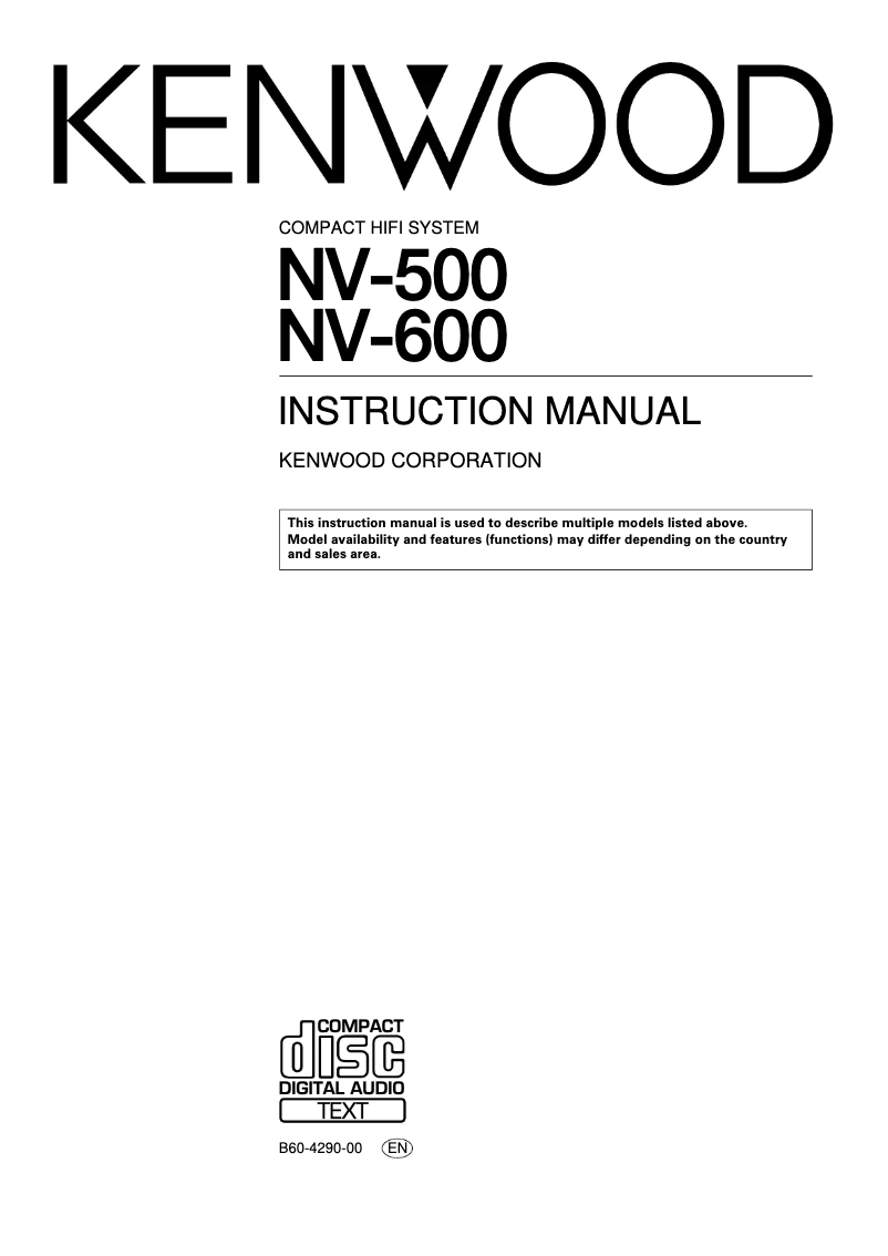 Página nº 1 - Manual de usuario Kenwood NV-500