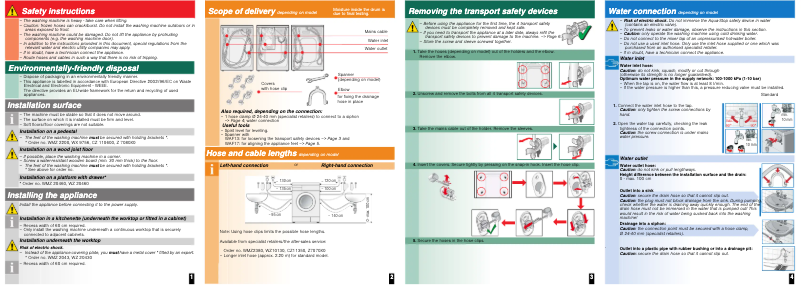 Imagen de la primera página del manual del dispositivo WAS327B2SN