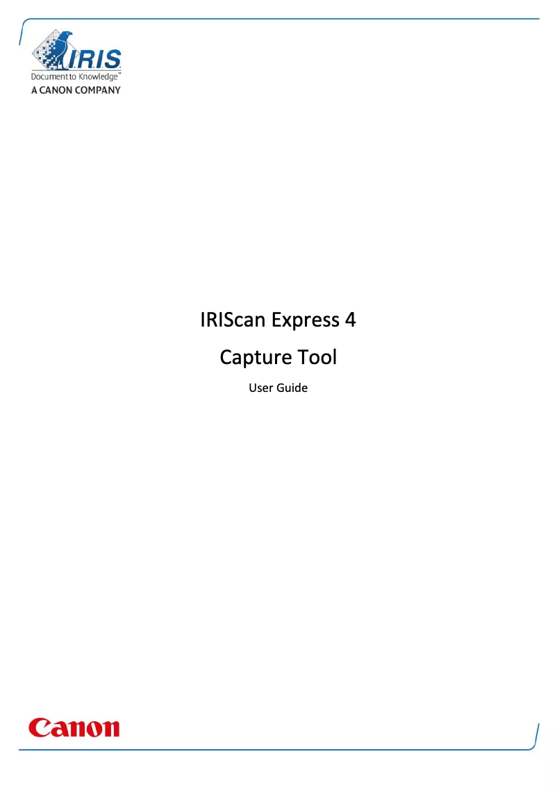 Imagen de la primera página del manual del dispositivo IRIScan Express 4