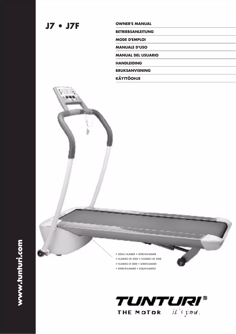 Página 1 del manual Manual de usuario Tunturi J7F