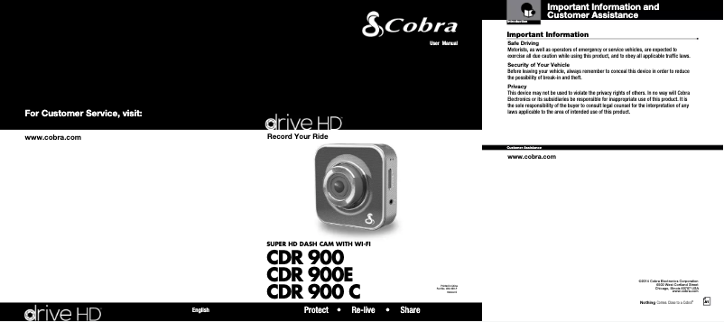 Imagen de la primera página del manual del dispositivo CDR 900 C