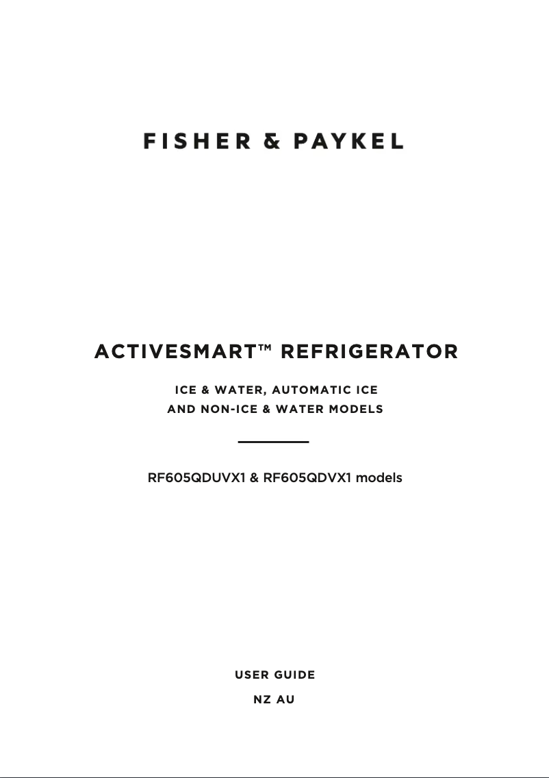 Página 1 del manual Manual de usuario Fisher & Paykel RF605QDUVB1